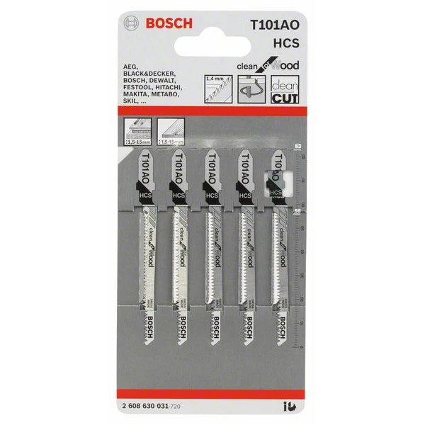 Bosch Lame De Scie Sauteuse Pour Bois T 101 AO Jeu De 5 Lames 2 Bosch Lame De Scie Sauteuse Pour Bois T 101 AO Jeu De 5 Lames – Image 2