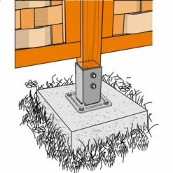 Pied De Poteau Carré Sur Platine Largeur 71 Mm Hauteur 150 Mm -Construire Un Magasin D'outils imageproduct354782 2