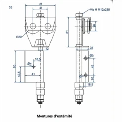 Monture D’extrémité BOB50E Mantion 3660720000192 - Lot De 2