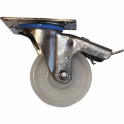 Roue Polyamide Blanc Chape Inox Avec Frein Diamètre 80 Mm : PRODIF-SOMEC 024633