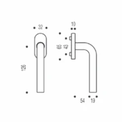 Poignée De Fenêtre à Béquille Vachette Linox 491 Inox Sur Bloc Platine