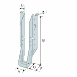 Étrier IUSE à Brides Latérales Acier Galvanisé Hauteur 219 Mm Largeur 48 Mm -Construire Un Magasin D'outils iuse eudim jpg 2
