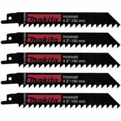 Lame Scie Récipro Bois Humide Plâtre HCS Makita 4 Dents 150 Mm Lot De 5