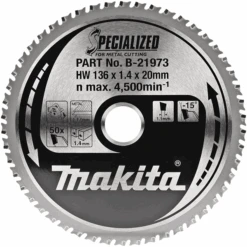 Lame Scie Circulaire Métal Specialized Makita 136 X 20 Mm 50 Dents