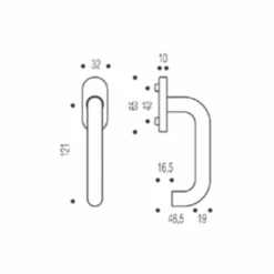 Poignée De Fenêtre à Béquille Vachette Linox 492 Inox Sur Bloc Platine -Construire Un Magasin D'outils linox2
