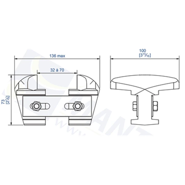 Sabot Fonte Réglable (32 à 70 Mm) Pour Porte Lourde : Mantion 1014 1 Sabot Fonte Réglable (32 à 70 Mm) Pour Porte Lourde : Mantion 1014
