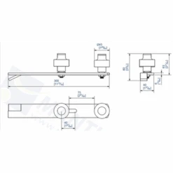 Guide à Scellement Horizontal Réglable 2 Olives Zytel Diamètre 45 Mm : Mantion 1092