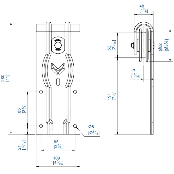 Monture Sur Plat Mantion ROC1F Pour Fer Plat De 50 X 10 Mm - 65 Kg Max 2 Monture Sur Plat Mantion ROC1F Pour Fer Plat De 50 X 10 Mm - 65 Kg Max – Image 2