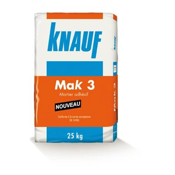 Mortier Adhésif Pour Complexes D'isolation Thermique Intérieurs - Knauf MAK 3 - Sac De 25,00 KG 1 Mortier Adhésif Pour Complexes D'isolation Thermique Intérieurs - Knauf MAK 3 - Sac De 25,00 KG