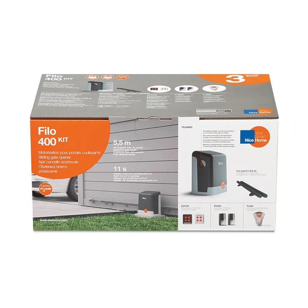 Motorisation Pour Tout Type De Portail Coulissant - 5,50 M Et 400 Kg Maximum - Filo 400 Nice Home 1 Motorisation Pour Tout Type De Portail Coulissant - 5,50 M Et 400 Kg Maximum - Filo 400 Nice Home