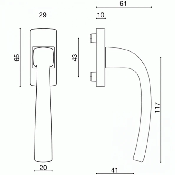 Poignée De Fenêtre à Béquille Vachette Muze Diamant Noir Bloc Platine 2 Poignée De Fenêtre à Béquille Vachette Muze Diamant Noir Bloc Platine – Image 2