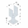 Pied De Poteau Fixe PPUP Type U Platine 70 Mm Simpson Strong-Tie PPUP70
