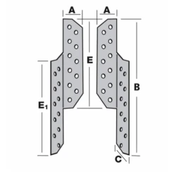 Patte De Solivage Droite 45x220 Mm Simpson Strong-Tie PSD220/45/2