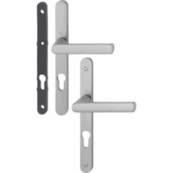 Poignée De Porte Sur Plaque Clé En I Hamburg Hoppe Aspect Inox 11748199