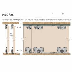 Garniture Pour Porte De Placard Mantion PICO26T - Sans Rail 6 Garniture Pour Porte De Placard Mantion PICO26T - Sans Rail -Construire Un Magasin D'outils pico26 4