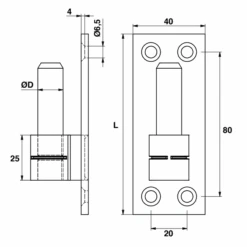 Gond Sur Plaque Torbel Inox 316L Et Laiton Gond 14 Mm Longueur 100 Mm -Construire Un Magasin D'outils plaque 1