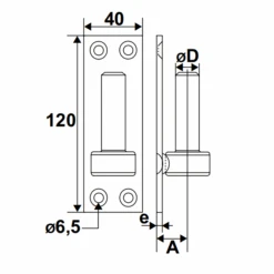 Gond Sur Plaque Torbel En Acier Zingué Blanc Diamètre 14 Mm -Construire Un Magasin D'outils plaque 2