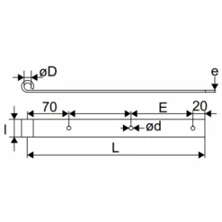 Penture Droite Percée Acier Blanc Torbel Gond 16 Mm Longueur 1000 Mm -Construire Un Magasin D'outils portail