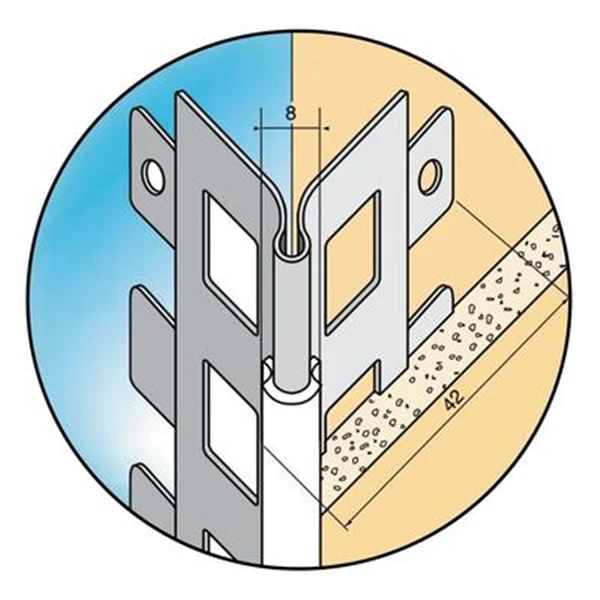 Protège-angle Perforé Pour Enduit Gratté Jonc Rond 1 Protège-angle Perforé Pour Enduit Gratté Jonc Rond