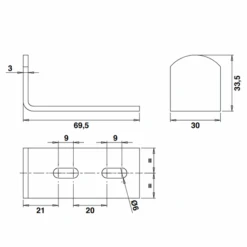 Dardenne Coudée Réglable Torbel Inox 316L Avec 2 Trous De 9 Mm -Construire Un Magasin D'outils regl