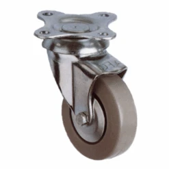 Roulette En Caoutchouc Gris à Platine Pivotante - 40 Mm - 30 Kg