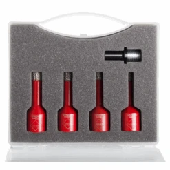 4 Trépans Ø 6, 8, 10, 12 Mm Et Adaptateur - Mini Drygres Rubi -Construire Un Magasin D'outils rubi forets