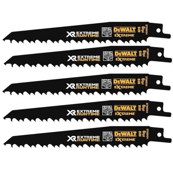 Lame De Scie Sabre Bois Dewalt DT99554-QZ Longueur 152 Mm - Lot De 5 1 Lame De Scie Sabre Bois Dewalt DT99554-QZ Longueur 152 Mm - Lot De 5