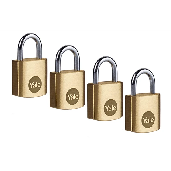 Cadenas Standard Laiton 20 Mm - Yale - Anse Acier - Lot De 4 Cadenas S'entrouvrant - 4 Clés 1 Cadenas Standard Laiton 20 Mm - Yale - Anse Acier - Lot De 4 Cadenas S'entrouvrant - 4 Clés