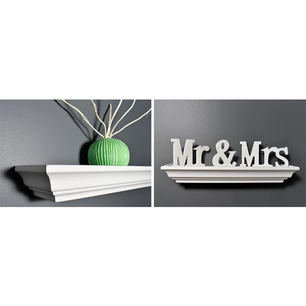 Mottez Étagère Corniche En Bois Laqué Blanc - Longueur 61 Cm 2 Mottez Étagère Corniche En Bois Laqué Blanc - Longueur 61 Cm – Image 2