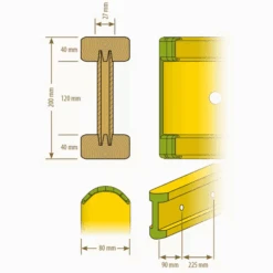 Poutrelle De Coffrage PF20 Plus Pfeifer Avec Caches De Protection - Longueur 3.90 M -Construire Un Magasin D'outils sans titre