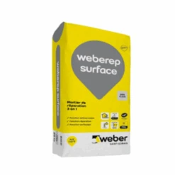 Mortier De Réparation 3 En 1 - Weberep Surface - Avec Fonction Anticorrosion - Sac De 25 Kg