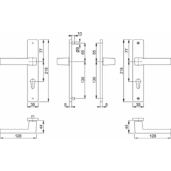 Poignée De Porte Clé En I Toulon Hoppe Alu Finition Noir Mat 11639738