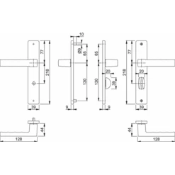 Poignée De Porte à Condamnation Toulon Hoppe Alu Noir Mat 11639775