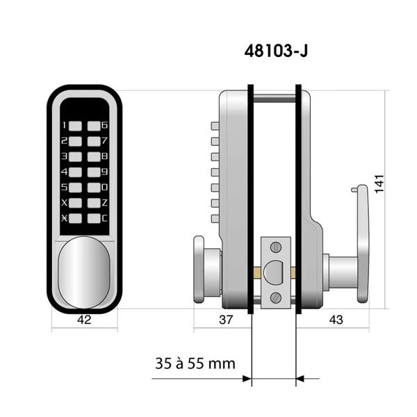 Serrure à Code Mécanique Applique Jokey 900 Lokod Pêne Réversible 2 Serrure à Code Mécanique Applique Jokey 900 Lokod Pêne Réversible – Image 2