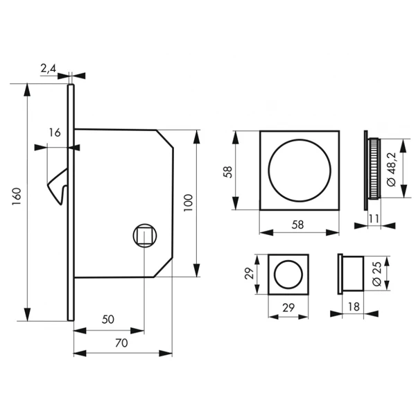 Serrure à Encastrer à Crochet Thirard - à Condamnation - Axe 50 Mm 2 Serrure à Encastrer à Crochet Thirard - à Condamnation - Axe 50 Mm – Image 2