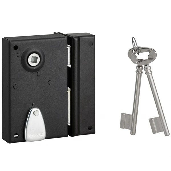 Serrure En Applique Thirard - Sens Droit - Noire - 1 Clé - Axe 40 Mm 1 Serrure En Applique Thirard - Sens Droit - Noire - 1 Clé - Axe 40 Mm