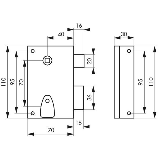 Serrure En Applique Thirard - Sens Droit - Noire - 1 Clé - Axe 40 Mm 2 Serrure En Applique Thirard - Sens Droit - Noire - 1 Clé - Axe 40 Mm – Image 2