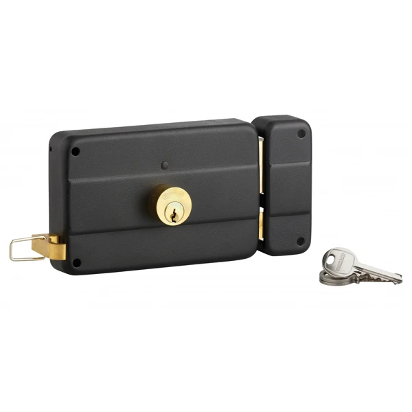 Serrure Applique Double Cylindre Tirage Droite 140mm Axe 70mm 3 Clés 2 Serrure Applique Double Cylindre Tirage Droite 140mm Axe 70mm 3 Clés – Image 2