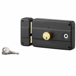 Serrure En Applique Thirard - Gauche - Noire - 3 Clés - Axe 120 Mm