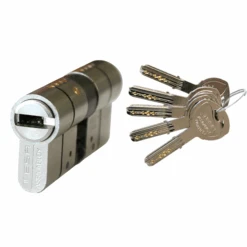 Cylindre Haute Sûreté Tesa T70 - Nickelé - 5 Clés - 35 X 45 Mm