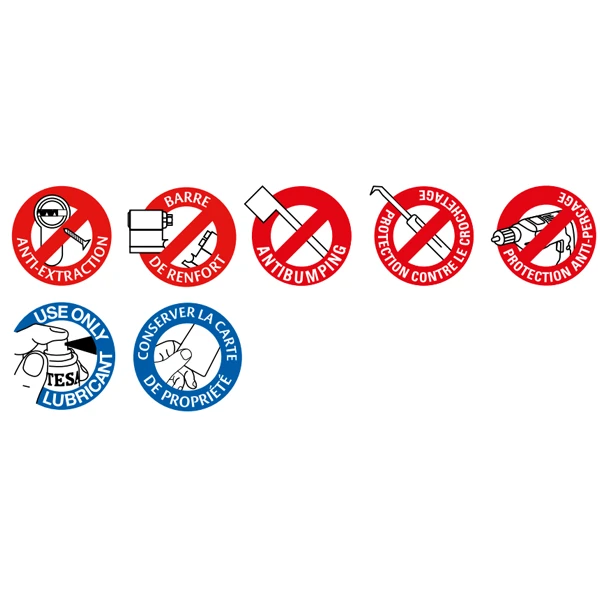 Cylindre Haute Sûreté Tesa T70 - Nickelé - 5 Clés - 30 X 50 Mm 3 Cylindre Haute Sûreté Tesa T70 - Nickelé - 5 Clés - 30 X 50 Mm – Image 3