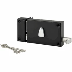 Serrure En Applique à Tirage Thirard Gauche - Noire - 140x88 Mm