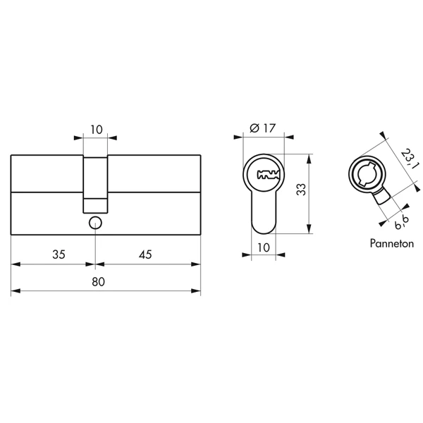 Cylindre Haute Sûreté Thirard Trafic 6 - 35 X 45 Mm 2 Cylindre Haute Sûreté Thirard Trafic 6 - 35 X 45 Mm – Image 2