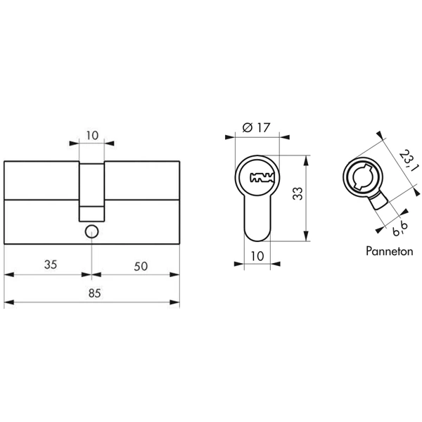Cylindre Thirard Transit 1 - Nickel Velours - 35 X 50 Mm 2 Cylindre Thirard Transit 1 - Nickel Velours - 35 X 50 Mm – Image 2