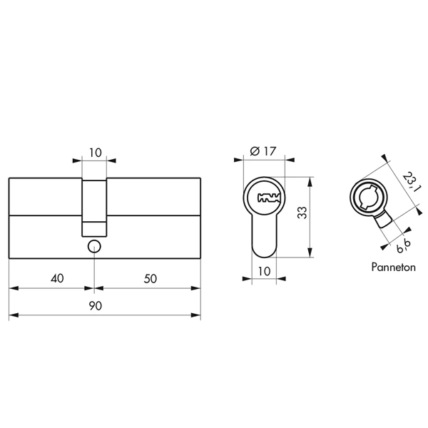Cylindre Thirard Transit 1 - Nickel Velours - 40 X 50 Mm 2 Cylindre Thirard Transit 1 - Nickel Velours - 40 X 50 Mm – Image 2
