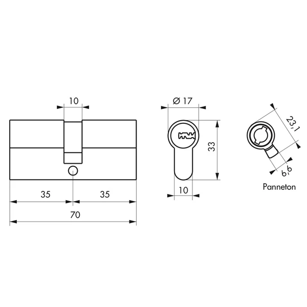 Cylindre Thirard Transit 2 à Fonction Urgence - 35 X 35 Mm 2 Cylindre Thirard Transit 2 à Fonction Urgence - 35 X 35 Mm – Image 2