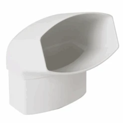 Coude Ovoïde Nicoll Pour Tube De Descente 90 X 56-mm - Angle 67°30 - Mâle/Femelle - Techtan - Blanc